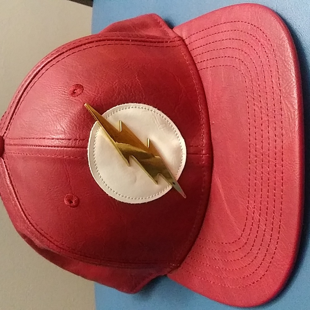DC Comics Faux leather Flash Hat, Cap, Burgundy
